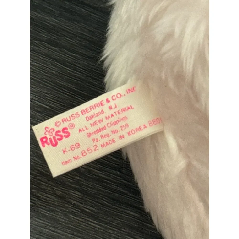 New With Tags Vintage Russ Lucy‎ Lamb Plush Made In Korea Jingle Bell